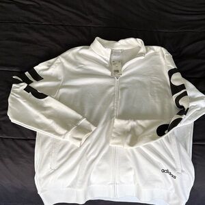 Adidas White Jacket with Black Logo Details
